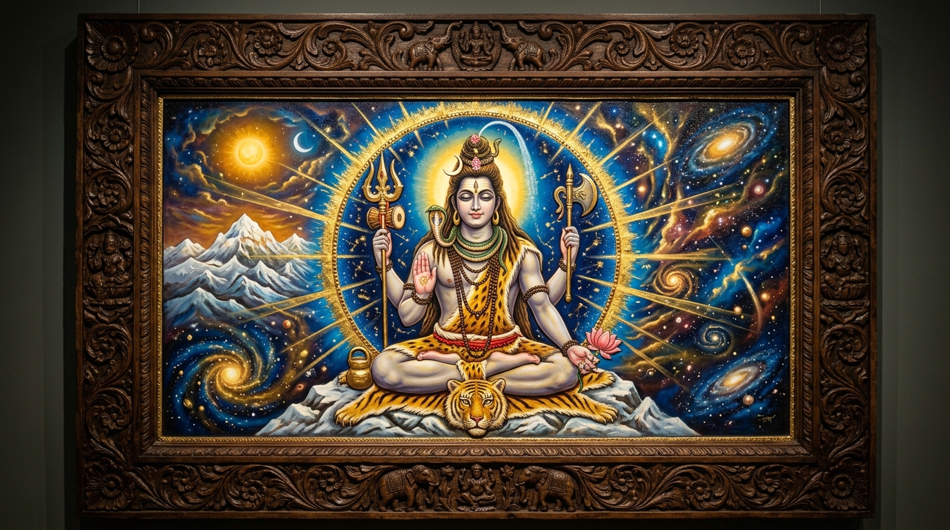 Cosmic Lord Shiva Divine Wall Frame