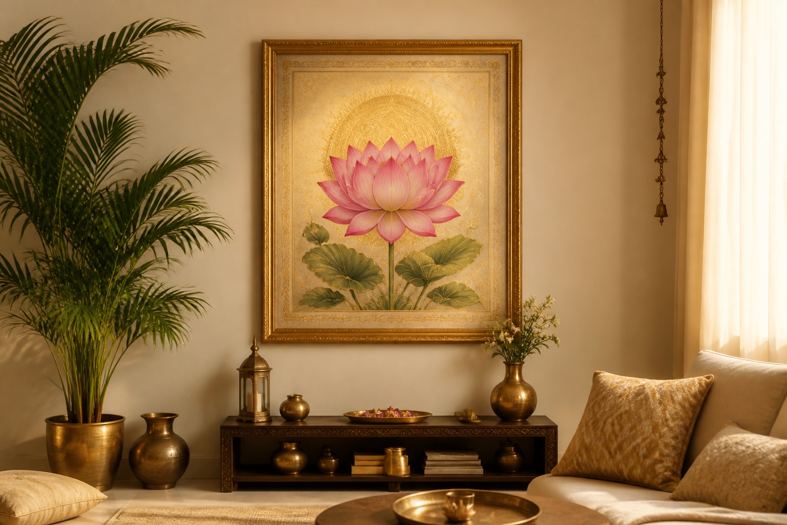 Pink Lotus Harmony Wall Frame